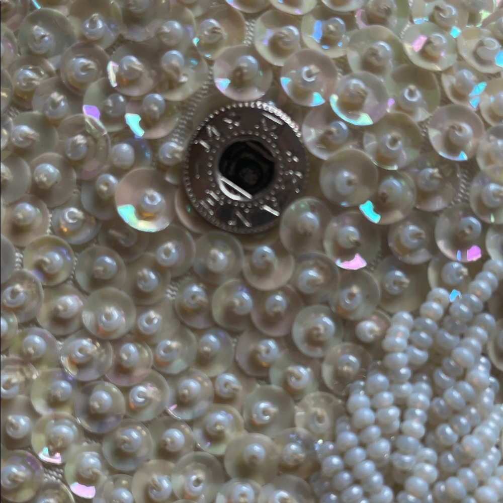 Chic Beaded Clutch in Cream - Picture 12 of 16